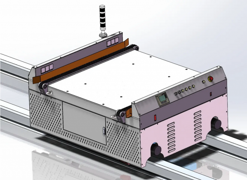 立庫(kù)轉(zhuǎn)運(yùn)托盤(pán)RGV軌道車(chē)