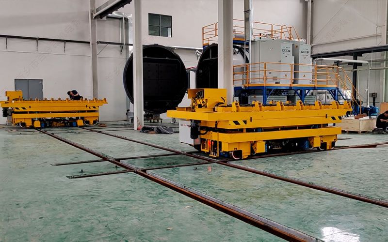 真空爐、烘干爐重型物料流轉(zhuǎn)利器——平移換軌地平車